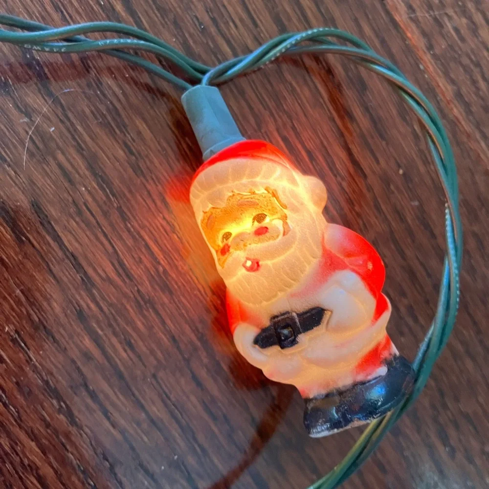 Vintage Santa Claus Cute full body blow mold string Christmas lights